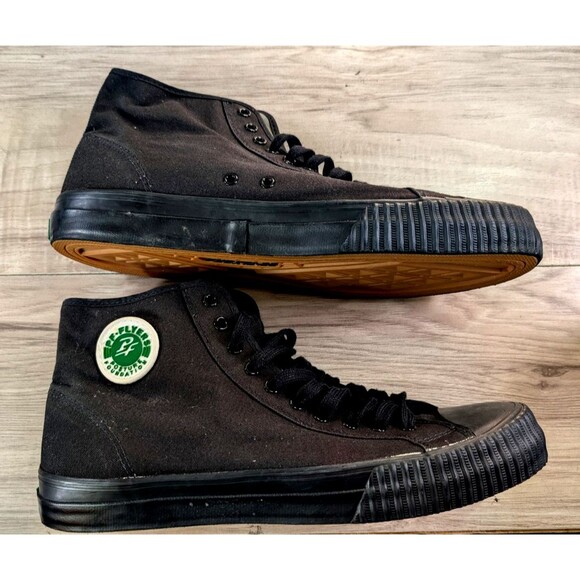 PF Flyers Sandlot Black Canvas Center Hi High Top Sneakers Shoes Mens Size 14 - Picture 10 of 13